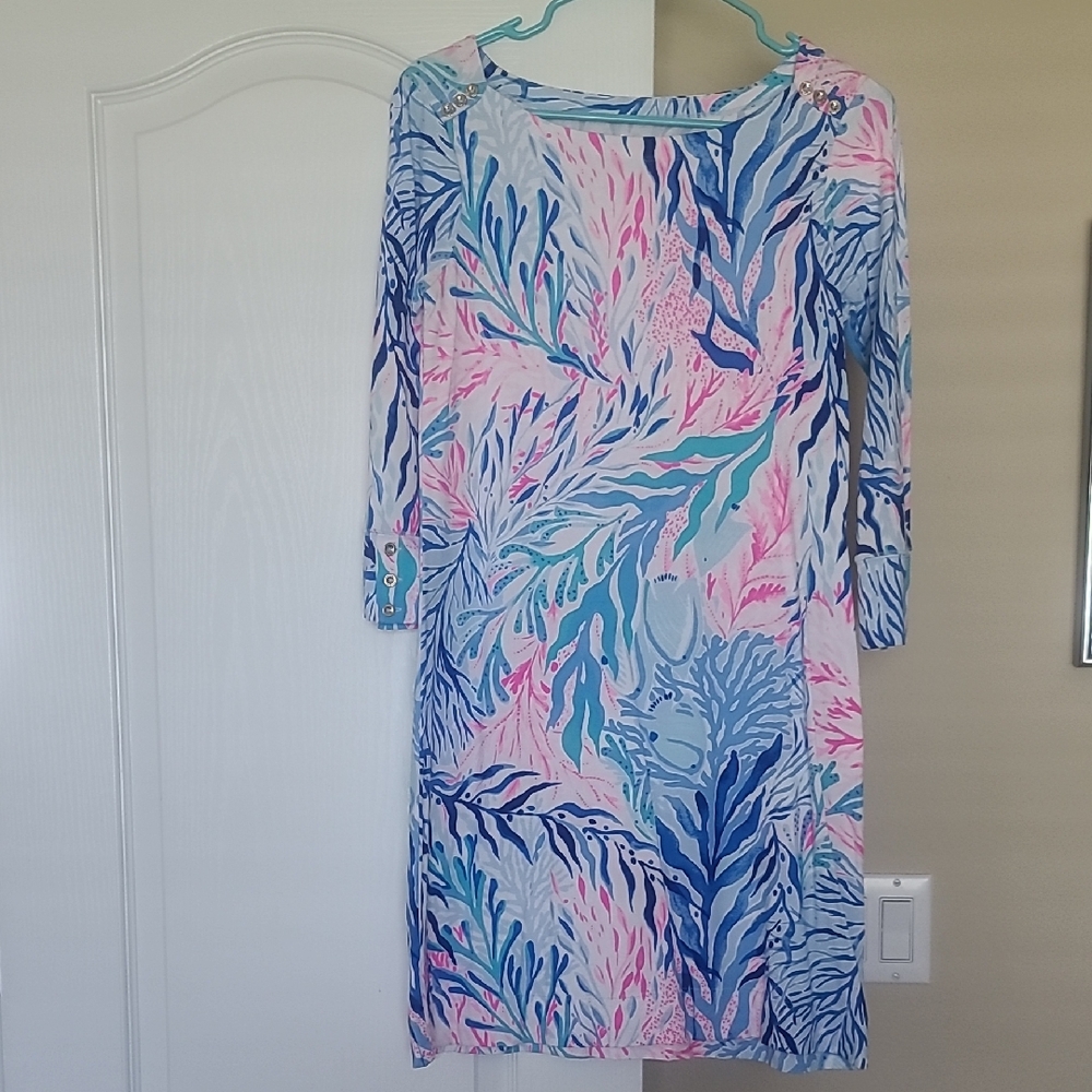 Lilly Pulitzer Blue and Pink Patterned Dress